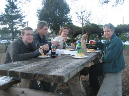 Bread, cheese, wine and Coke at the Vineyard