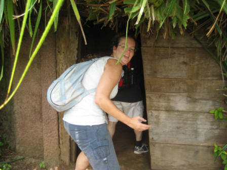 Carly going back underground in Vinh Moc tunnels, Vietnam 